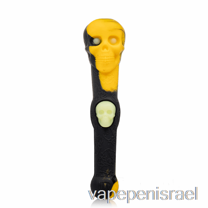 חד פעמי Vape Israel Stratus Skull Dipper סיליקון דב קש סול (שחור/צהוב)
